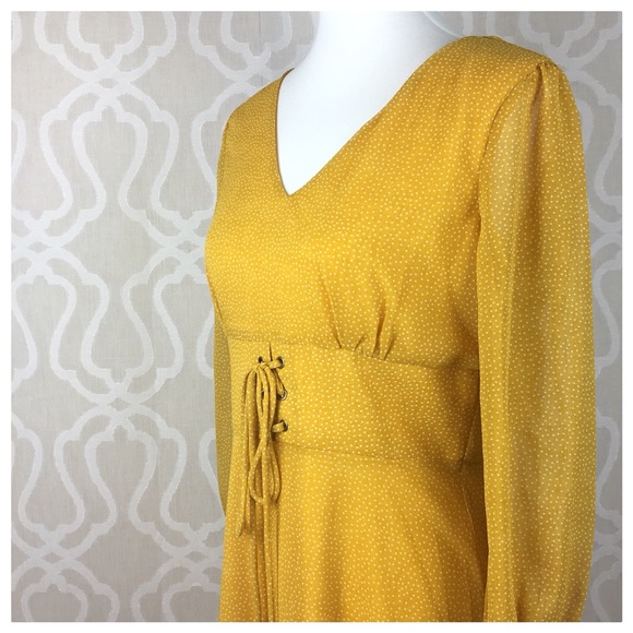 *LAST ONE* Retro Style Mustard Midi Dress - Picture 6 of 7